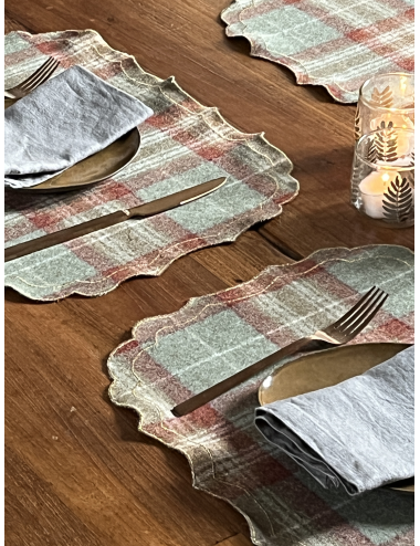 set de table en laine tartan