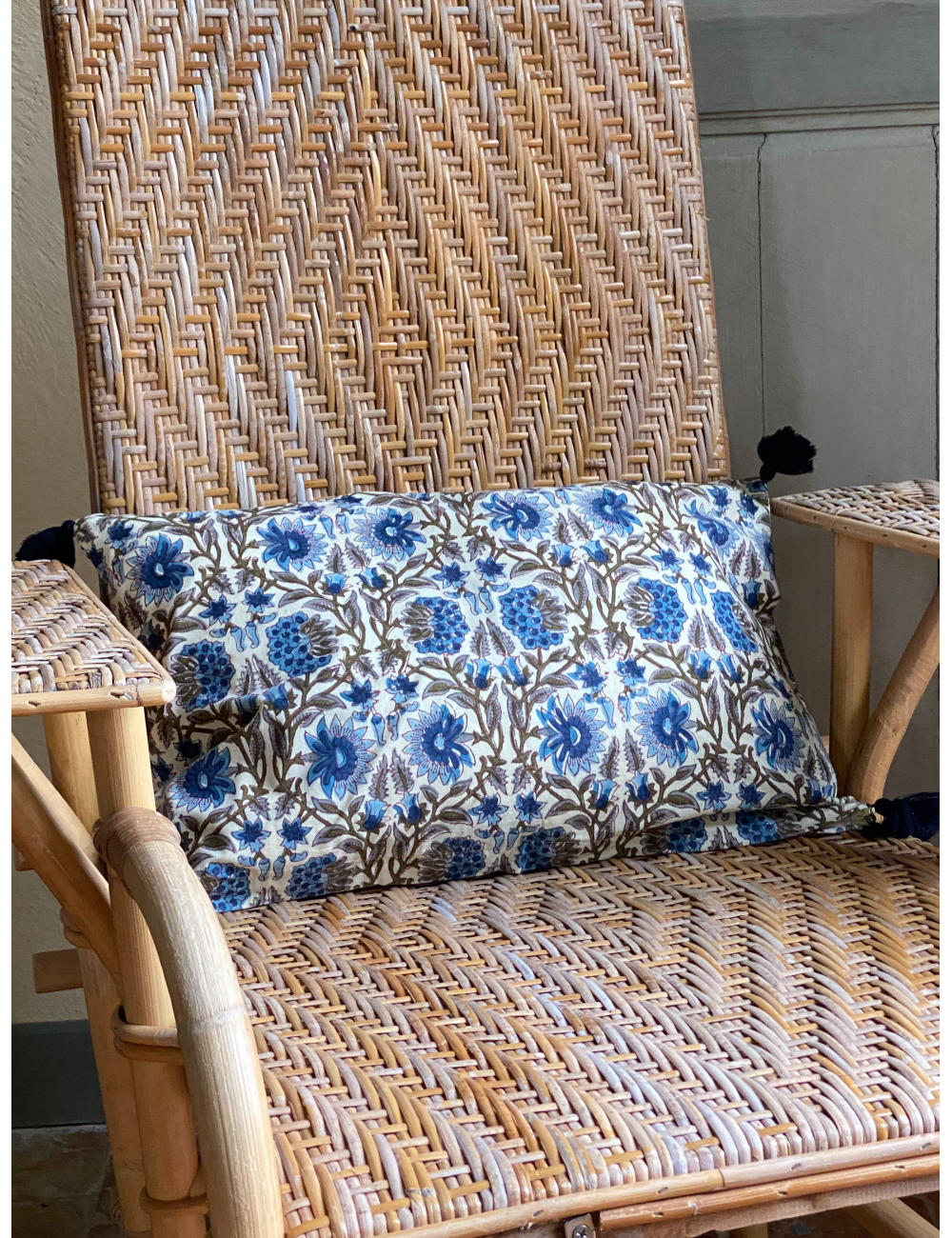 housse de coussin block print imprimé ton bleu housse de coussin block print imprimé ton bleu